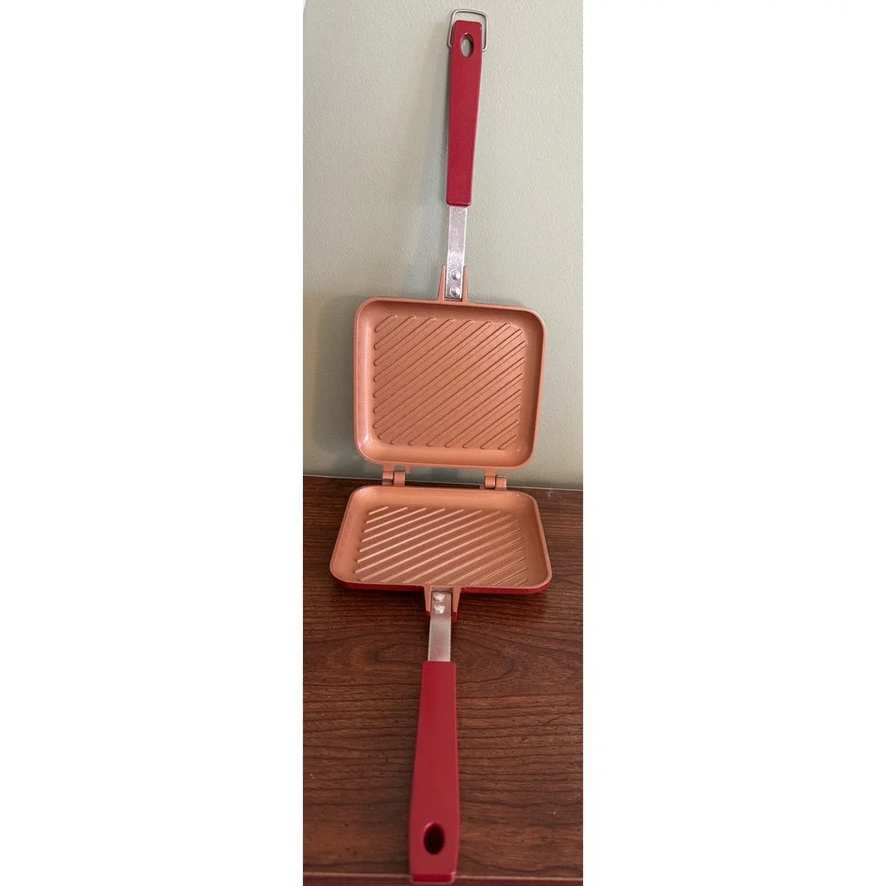 Red Copper FlipWich Non-Stick Stovetop Panini & Sandwich Maker.‎ New - NO - Box